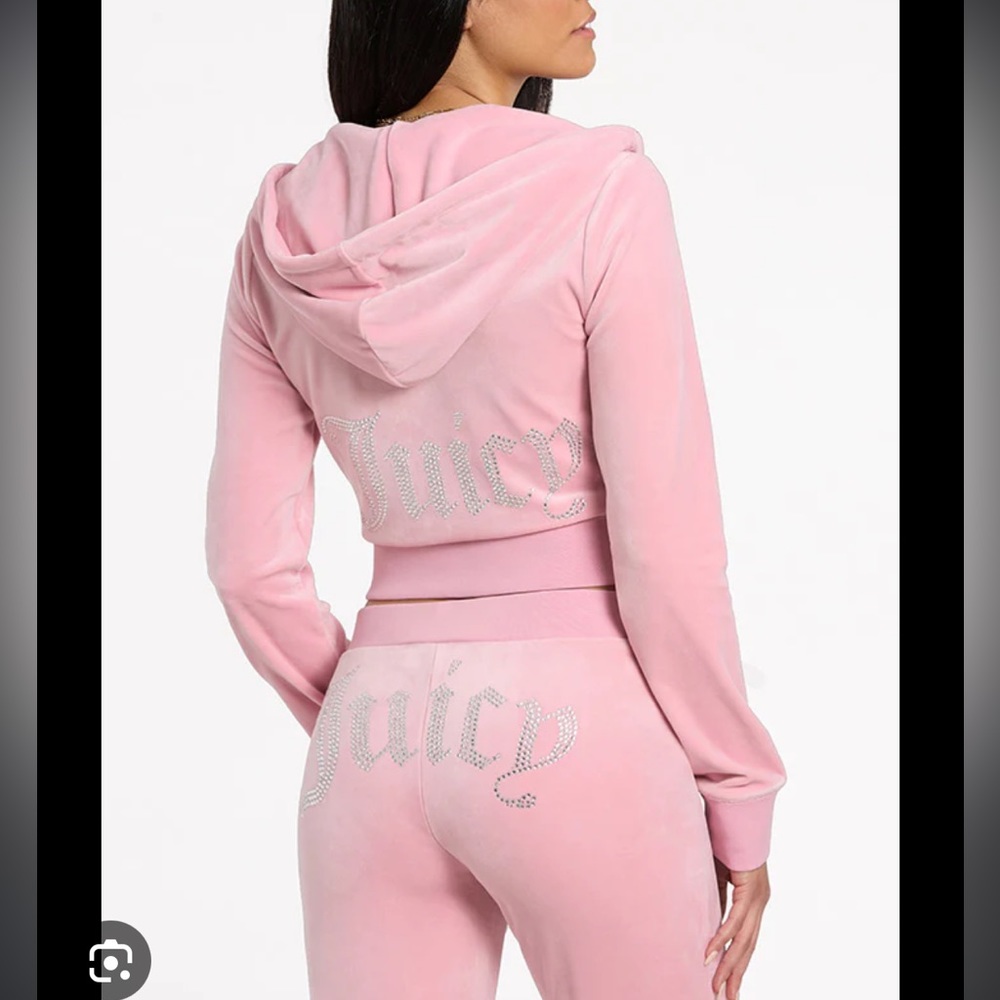 NEW PINK JUICY COUTURE EMBELLISHED VELOUR JACKET